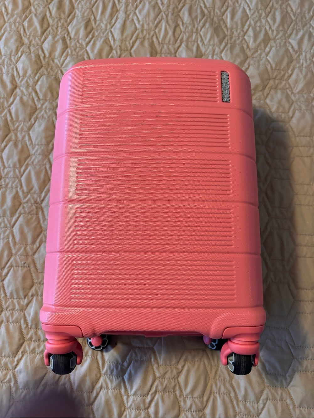 NWOT American Tourister Pink Roller Carry On Suitcase